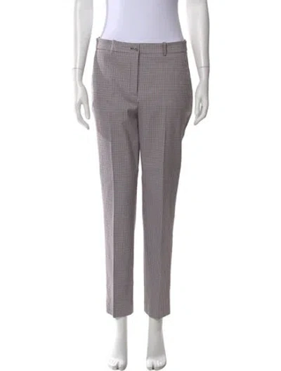Pre-owned Michael Kors Plaid Print Straight Leg Pants In Blue