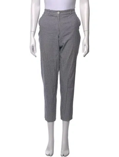 Pre-owned Michael Kors Plaid Print Straight Leg Pants In Blue