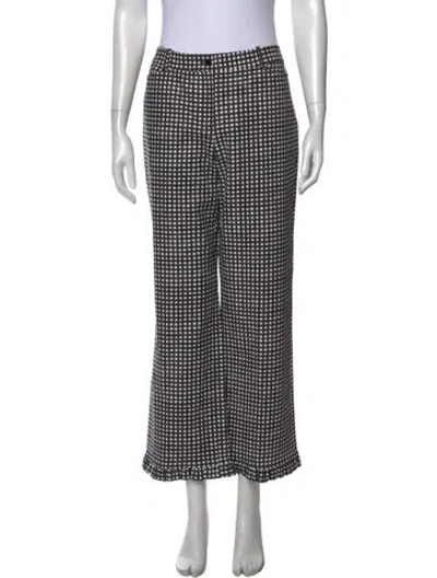 Pre-owned Michael Kors Plaid Print Straight Leg Pants In Brown