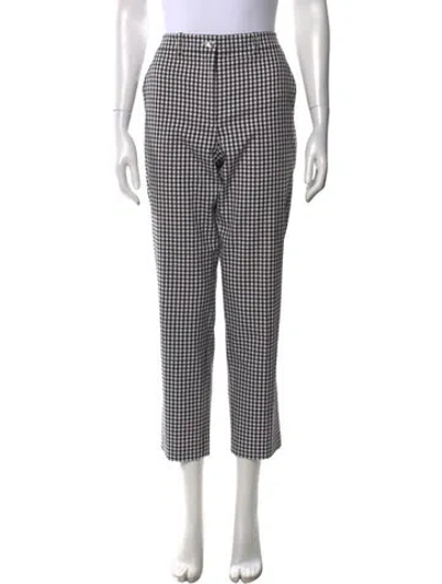 Pre-owned Michael Kors Plaid Print Straight Leg Pants In Multi