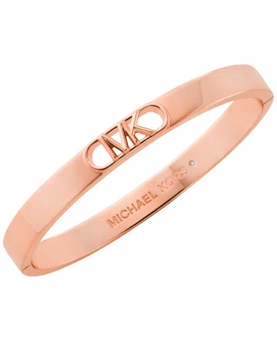 Michael Kors Precious Metal-plated Brass Empire Logo Bangle In Rose Gold