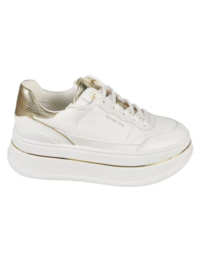 Michael Kors Platform Lace-up Sneakers In Pale Gold