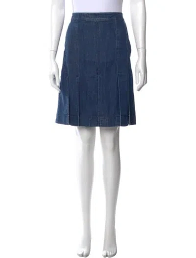 Pre-owned Michael Kors Pleated Accents Knee-length Skirt In Blue