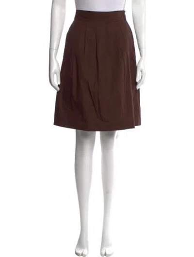 Pre-owned Michael Kors Pleated Accents Knee-length Skirt In Brown