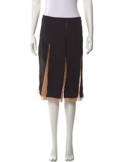 Pre-owned Michael Kors Pleated Accents Knee-length Skirt W/ Tags In Black
