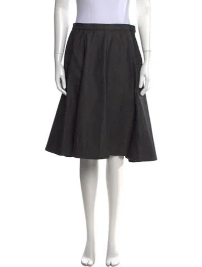 Pre-owned Michael Kors Pleated Accents Midi Length Skirt In Black