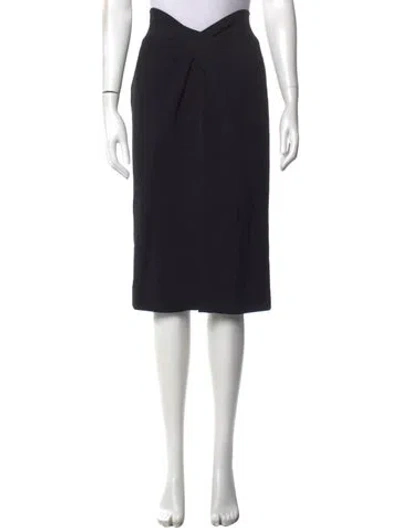 Pre-owned Michael Kors Pleated Accents Midi Length Skirt In Black