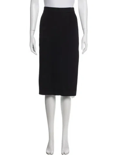 Pre-owned Michael Kors Pleated Accents Midi Length Skirt In Black