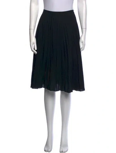 Pre-owned Michael Kors Pleated Accents Midi Length Skirt In Black