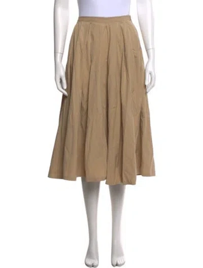 Pre-owned Michael Kors Pleated Accents Midi Length Skirt In Neutral