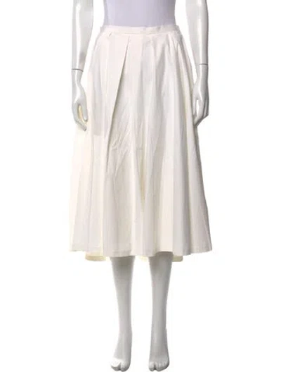 Pre-owned Michael Kors Pleated Accents Midi Length Skirt In Neutrals