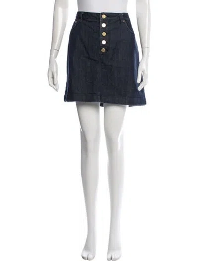 Pre-owned Michael Kors Pleated Accents Mini Skirt In Blue