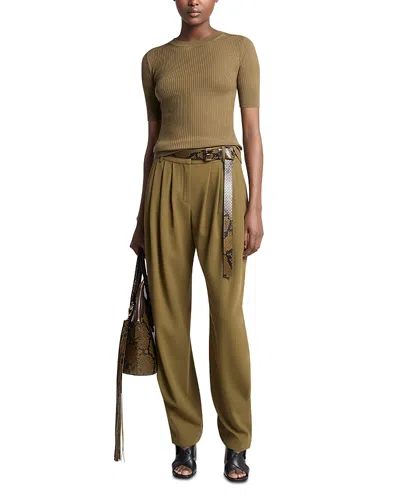 Michael Kors Pleated Barrel Pants In Brown