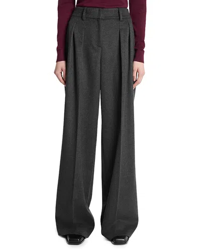 Michael Kors Pleated Cashmere Slouch Pants In Gray