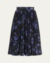 Michael Kors Collection Pleated Circle Skirt In Multi