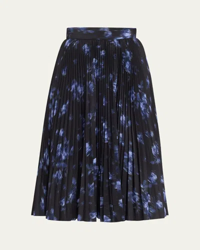 Michael Kors Pleated Circle Skirt In Riviera/black