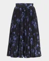 Michael Kors Collection Pleated Circle Skirt In Multi