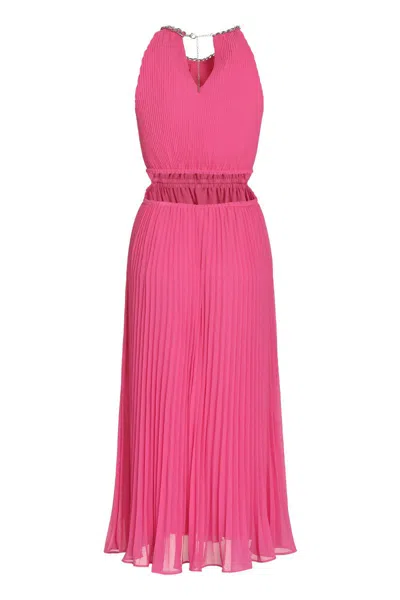 Michael Kors Pleated Dress In Purple