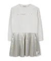 Michael Kors Pleated Metallic-effect Sweatshirt Dress In White