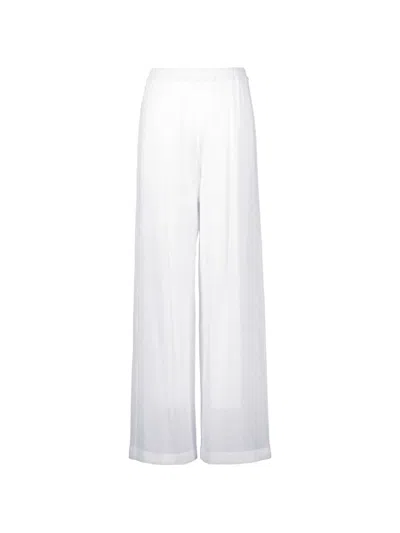 Michael Kors Pleated Pajama Trousers In White