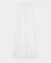 Michael Kors Pleated Sheer Floral Lace Maxi Skirt In Optic Whit