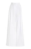 Michael Kors Sandwashed Linen Pleated Slouch Trousers In White