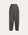 Michael Kors Pleated Slouch Wide-leg Trousers In Gray