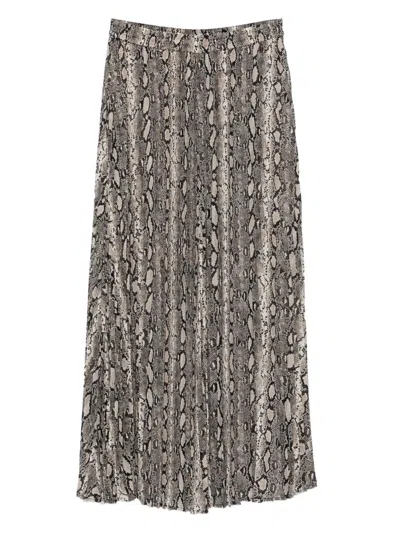 Michael Kors Pleated Snakeskin Skirt