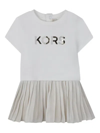 Michael Kors Babies' Pleated T-shirt Dress In Gray