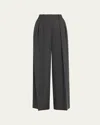 Michael Kors Pleated Wide-leg Slouch Trousers In Black