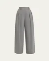 Michael Kors Pleated Wide-leg Slouch Trousers In Gray