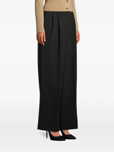 Michael Kors Pleated Wide-leg Trousers In Black
