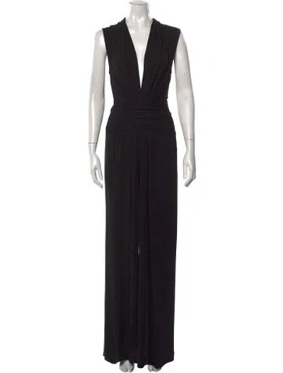 Pre-owned Michael Kors Plunge Neckline Jumpsuit In Blue