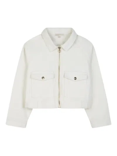 Michael Kors Kids' Pocket Zip Jacket In White