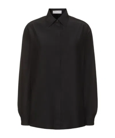 Michael Kors Point-neck Long-sleeved Shirt In Black