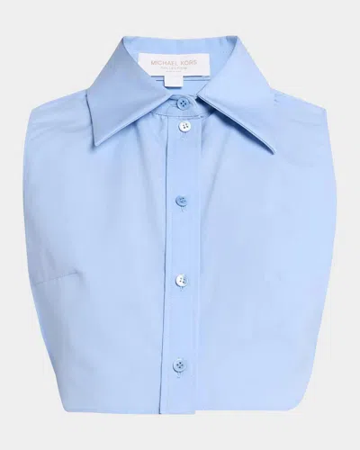 Michael Kors Point-collar Cotton Poplin Dickey In Blue