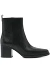 Michael Kors Pointed Toe Ankle Boots With Block Heel In Black