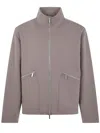 Michael Kors Double Breasted Zip Mock Collar Jacket In Gray