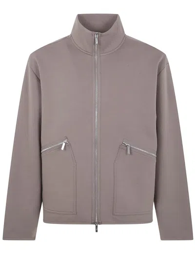 Michael Kors Polished Db Knit Fz Mock Clothing In Gray