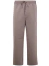 Michael Kors Elastic-waistband Cotton Trousers In Brown