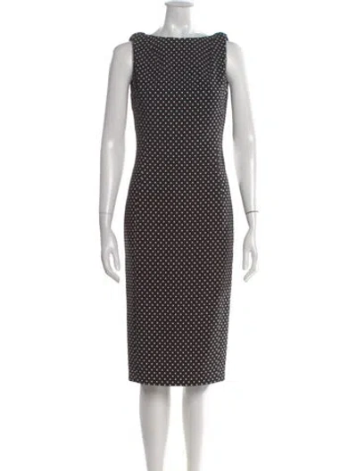 Pre-owned Michael Kors Polka Dot Print Knee-length Dress In Black