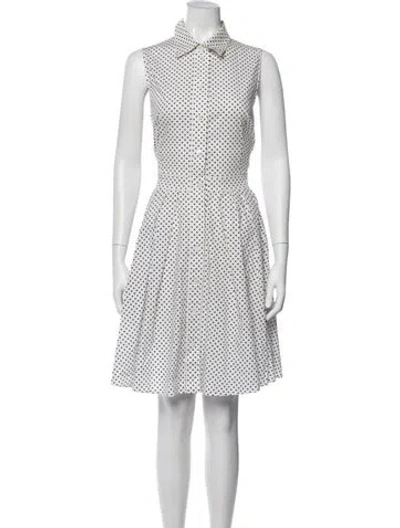 Pre-owned Michael Kors Polka Dot Print Knee-length Dress In White