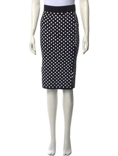Pre-owned Michael Kors Polka Dot Print Midi Length Skirt In Black
