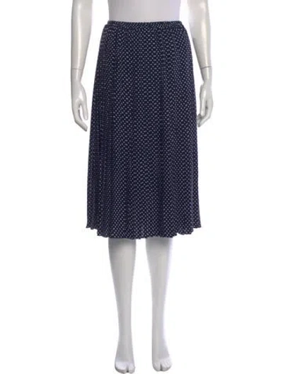 Pre-owned Michael Kors Polka Dot Print Midi Length Skirt In Blue