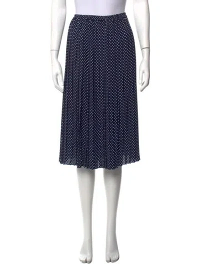 Pre-owned Michael Kors Polka Dot Print Midi Length Skirt In Blue
