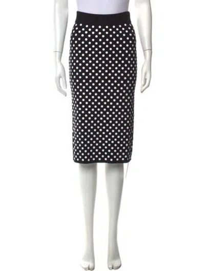 Pre-owned Michael Kors Polka Dot Print Midi Length Skirt W/ Tags In Black