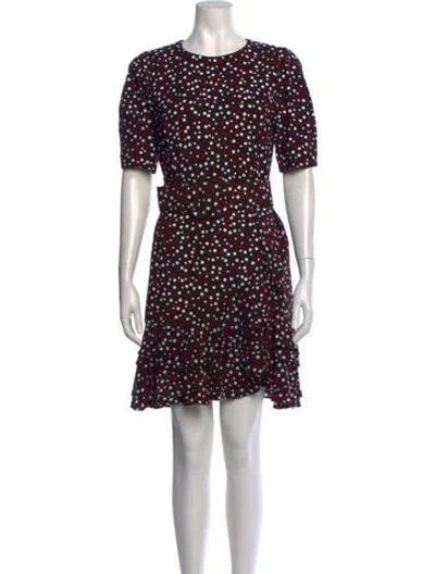 Pre-owned Michael Kors Polka Dot Print Mini Dress In Black