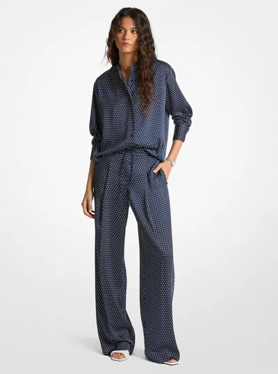 Michael Kors Polka Dot Print Satin Shirt In Multi