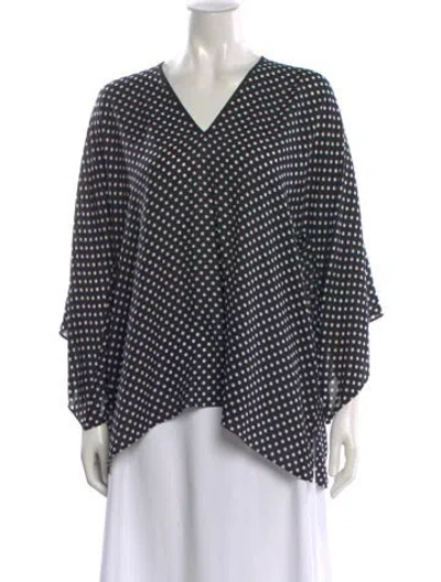 Pre-owned Michael Kors Polka Dot Print V-neck Blouse In Multi