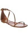 Michael Kors Polly Runway Croc-embossed Leather Sandal In Brown